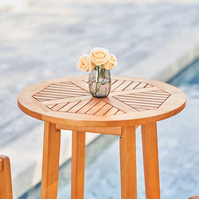 Natural Wood Round Bar Table